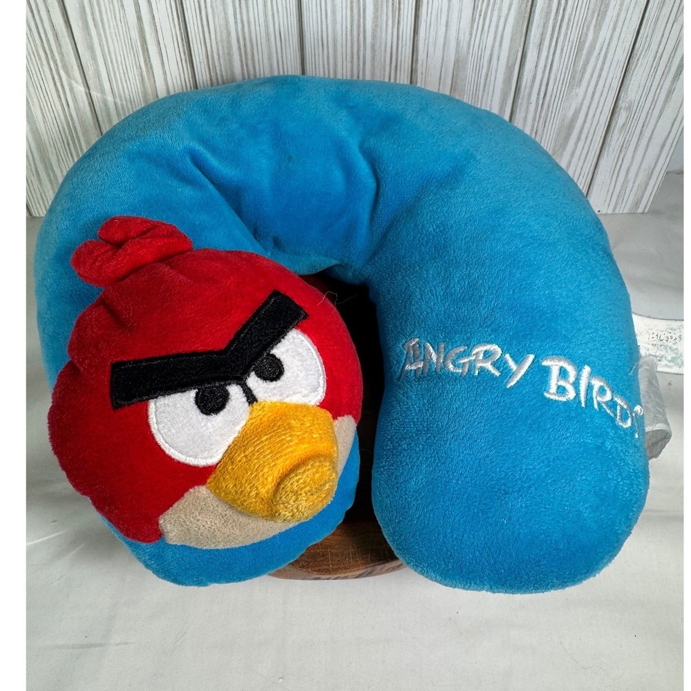 Licensed‎ Rovio Embroidered 11" Angry Birds Red Bird Plush Neck Travel Pillow